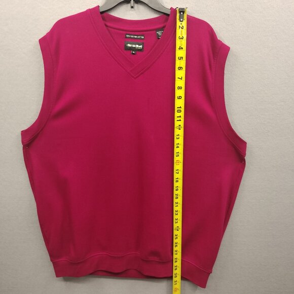 Bolle Golf Tank Vest Sweater Mens XL Pima Cotton Medium Red Knit Sleeveless - Picture 4 of 7